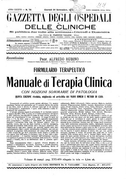 Gazzetta degli ospedali e delle cliniche