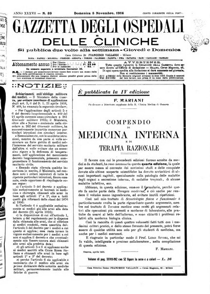 Gazzetta degli ospedali e delle cliniche