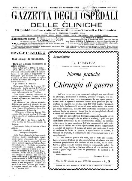 Gazzetta degli ospedali e delle cliniche