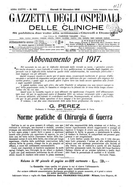 Gazzetta degli ospedali e delle cliniche