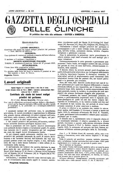 Gazzetta degli ospedali e delle cliniche