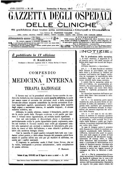 Gazzetta degli ospedali e delle cliniche