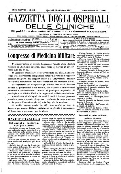 Gazzetta degli ospedali e delle cliniche