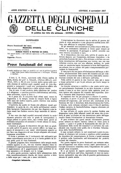 Gazzetta degli ospedali e delle cliniche