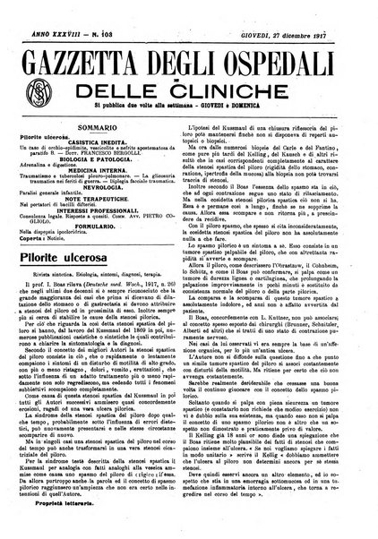 Gazzetta degli ospedali e delle cliniche