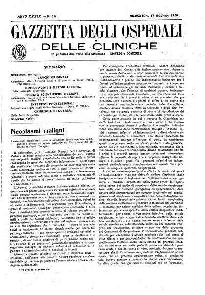 Gazzetta degli ospedali e delle cliniche