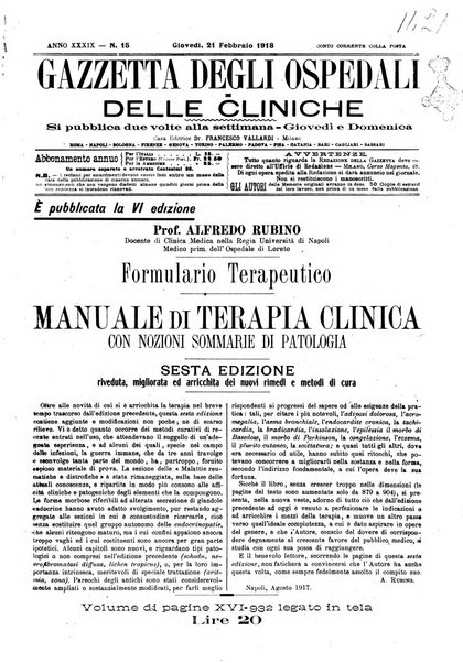 Gazzetta degli ospedali e delle cliniche