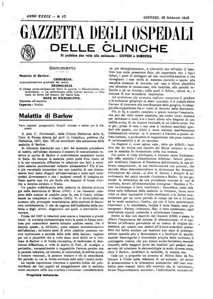 Gazzetta degli ospedali e delle cliniche