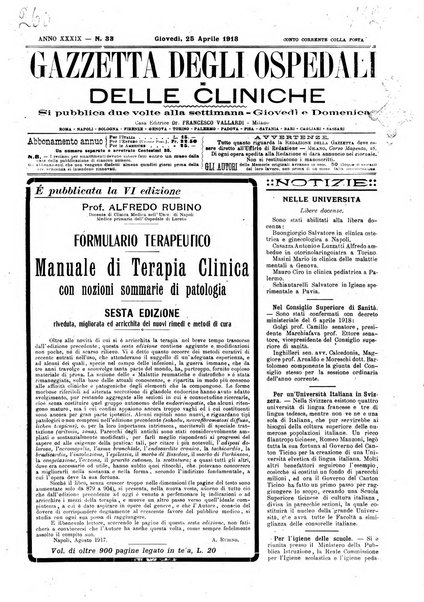 Gazzetta degli ospedali e delle cliniche