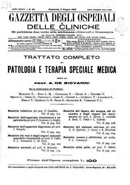 Gazzetta degli ospedali e delle cliniche