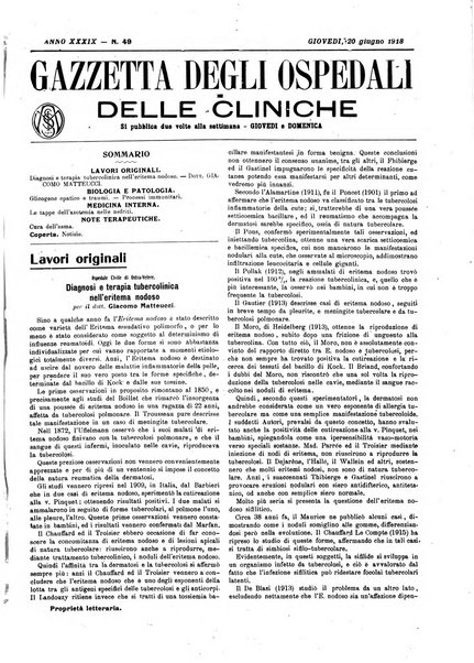 Gazzetta degli ospedali e delle cliniche