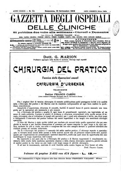 Gazzetta degli ospedali e delle cliniche