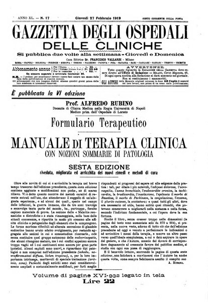 Gazzetta degli ospedali e delle cliniche