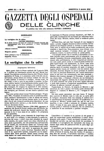 Gazzetta degli ospedali e delle cliniche