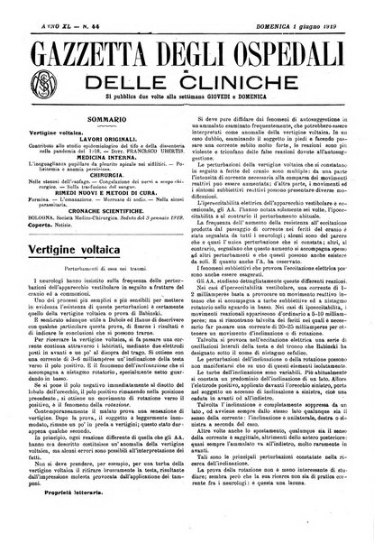 Gazzetta degli ospedali e delle cliniche