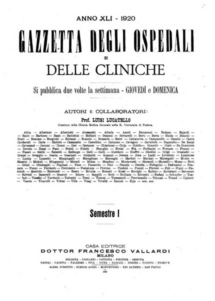 Gazzetta degli ospedali e delle cliniche