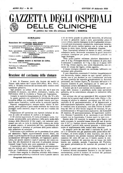 Gazzetta degli ospedali e delle cliniche