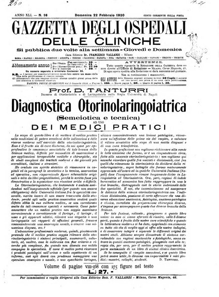 Gazzetta degli ospedali e delle cliniche