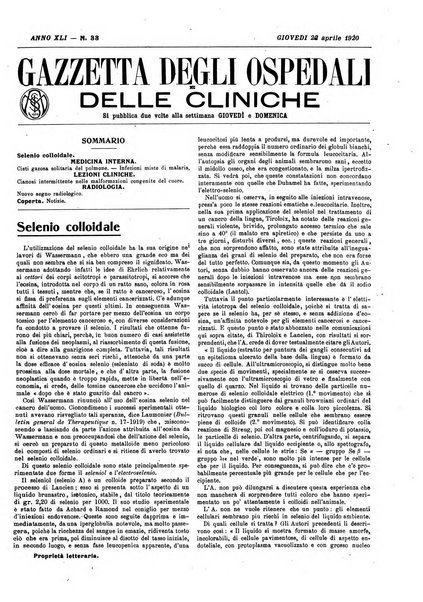 Gazzetta degli ospedali e delle cliniche