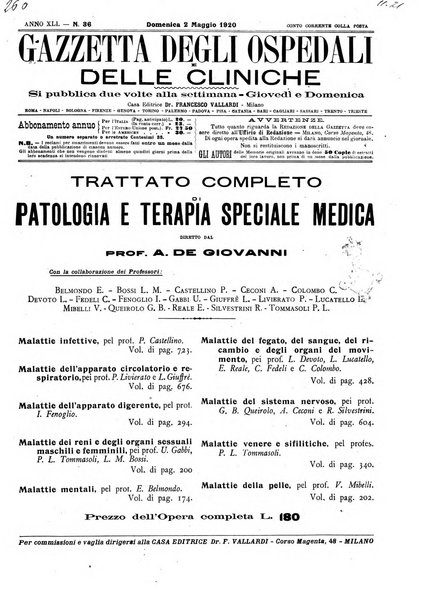 Gazzetta degli ospedali e delle cliniche