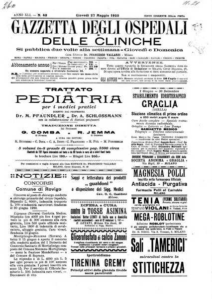 Gazzetta degli ospedali e delle cliniche