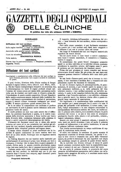 Gazzetta degli ospedali e delle cliniche