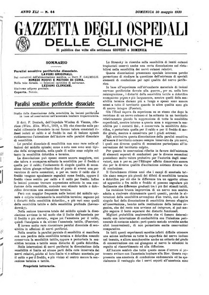 Gazzetta degli ospedali e delle cliniche