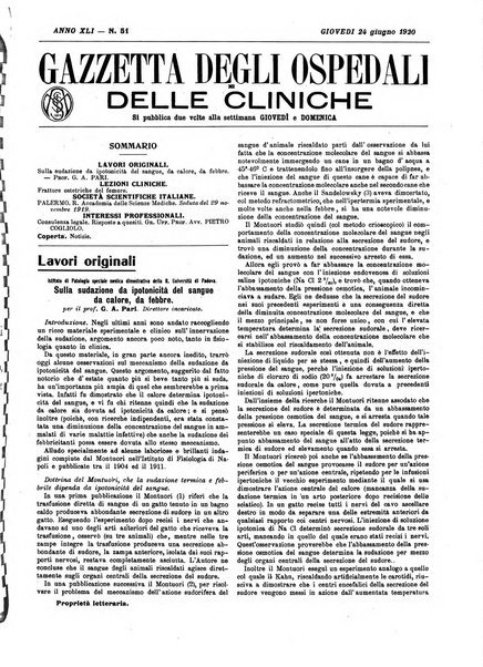 Gazzetta degli ospedali e delle cliniche