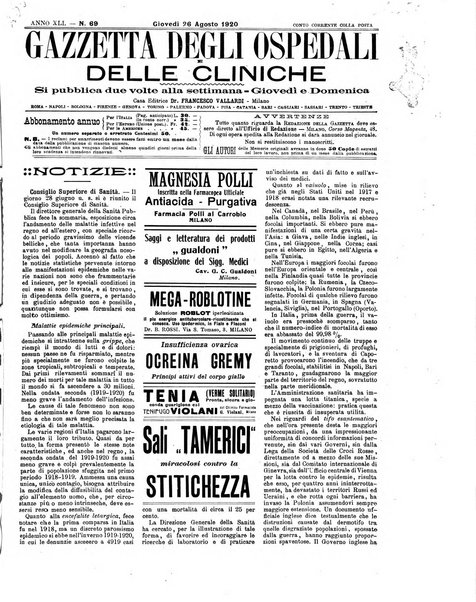 Gazzetta degli ospedali e delle cliniche