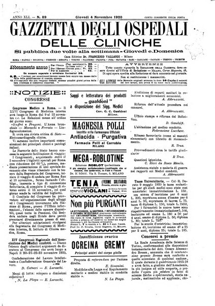 Gazzetta degli ospedali e delle cliniche