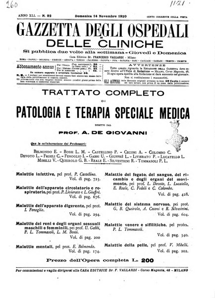 Gazzetta degli ospedali e delle cliniche