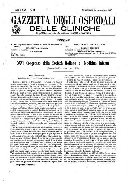 Gazzetta degli ospedali e delle cliniche