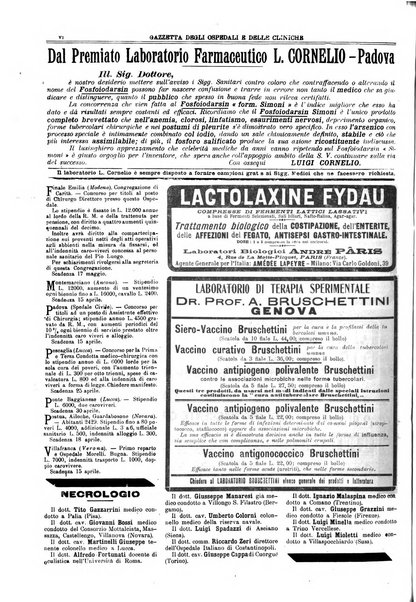 Gazzetta degli ospedali e delle cliniche