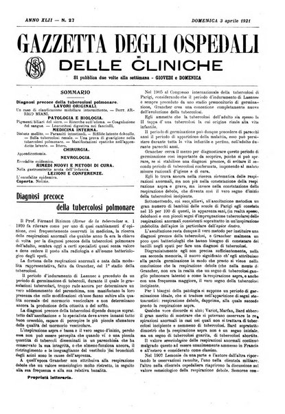 Gazzetta degli ospedali e delle cliniche