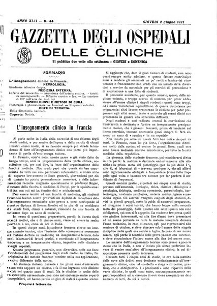 Gazzetta degli ospedali e delle cliniche