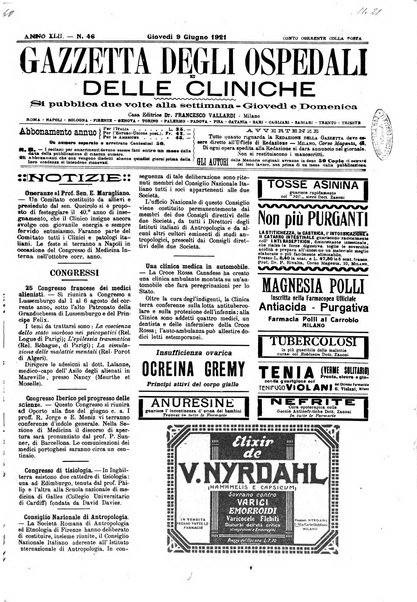 Gazzetta degli ospedali e delle cliniche