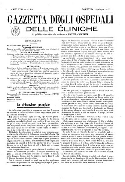 Gazzetta degli ospedali e delle cliniche