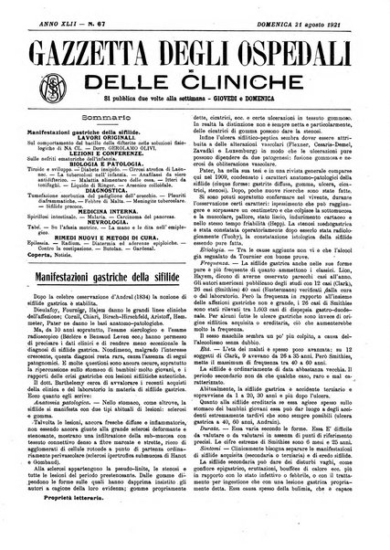 Gazzetta degli ospedali e delle cliniche