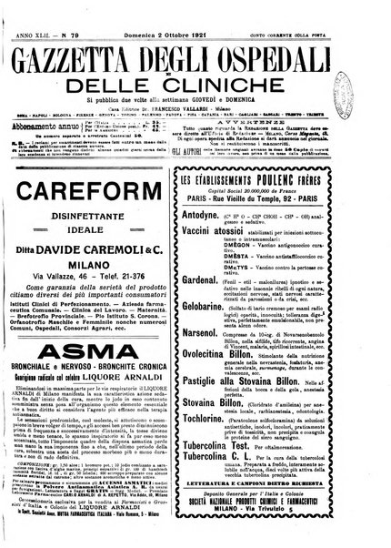 Gazzetta degli ospedali e delle cliniche