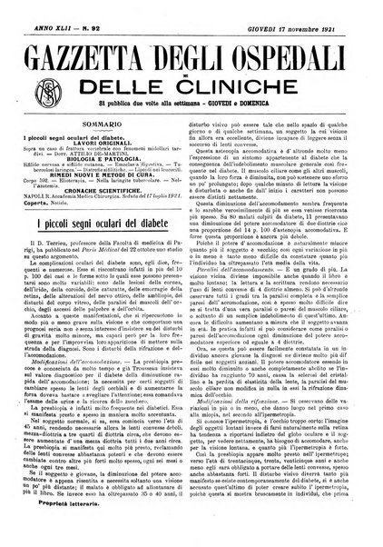 Gazzetta degli ospedali e delle cliniche