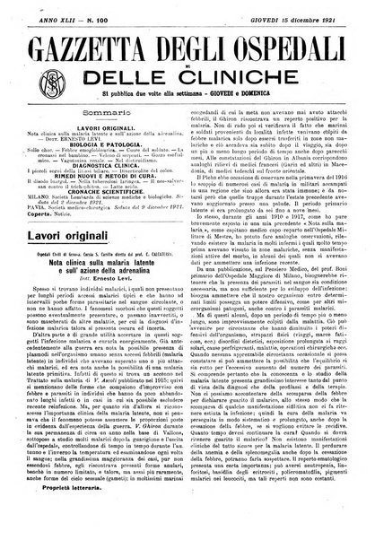 Gazzetta degli ospedali e delle cliniche