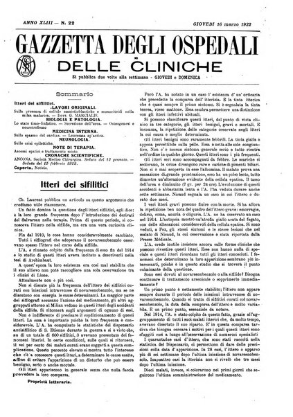 Gazzetta degli ospedali e delle cliniche