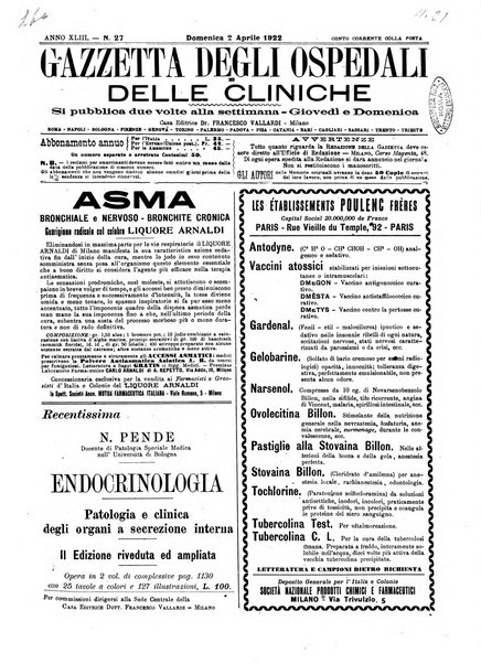 Gazzetta degli ospedali e delle cliniche