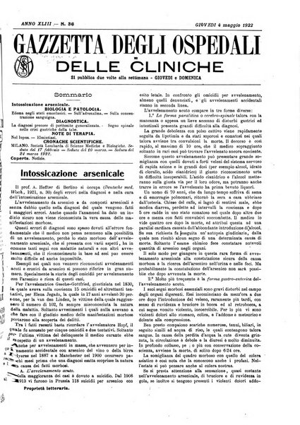 Gazzetta degli ospedali e delle cliniche