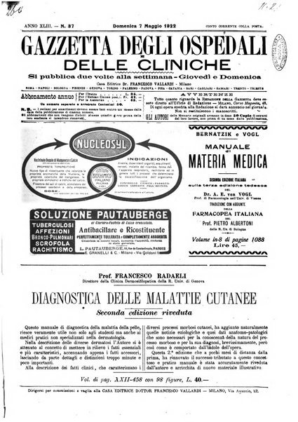 Gazzetta degli ospedali e delle cliniche