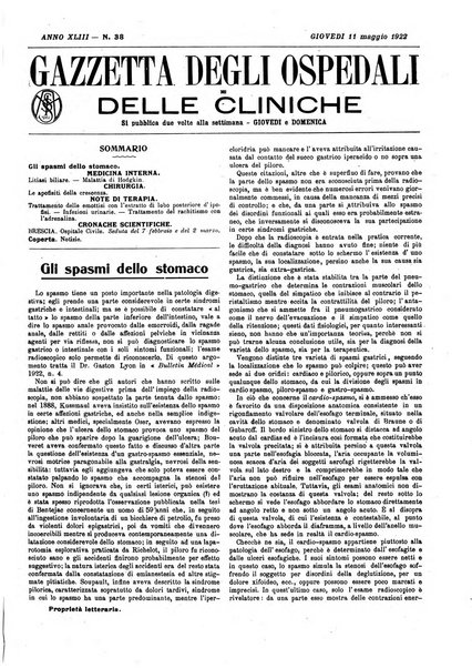 Gazzetta degli ospedali e delle cliniche