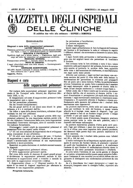 Gazzetta degli ospedali e delle cliniche