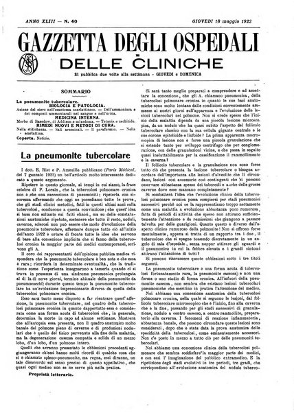 Gazzetta degli ospedali e delle cliniche