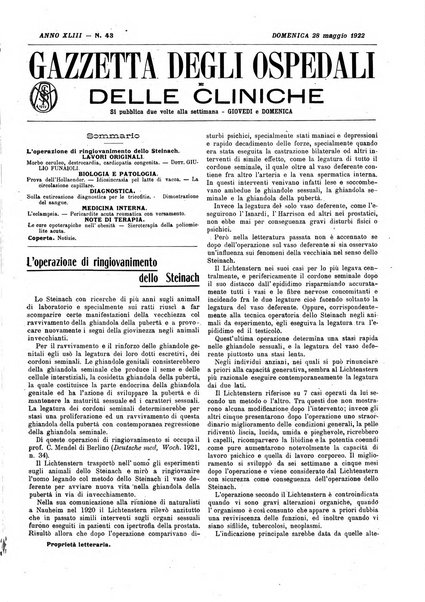 Gazzetta degli ospedali e delle cliniche