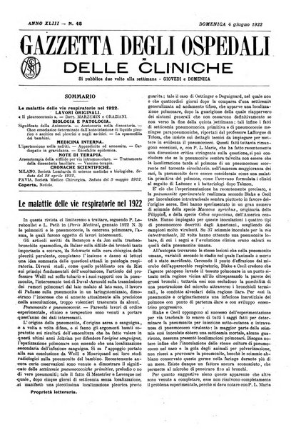 Gazzetta degli ospedali e delle cliniche